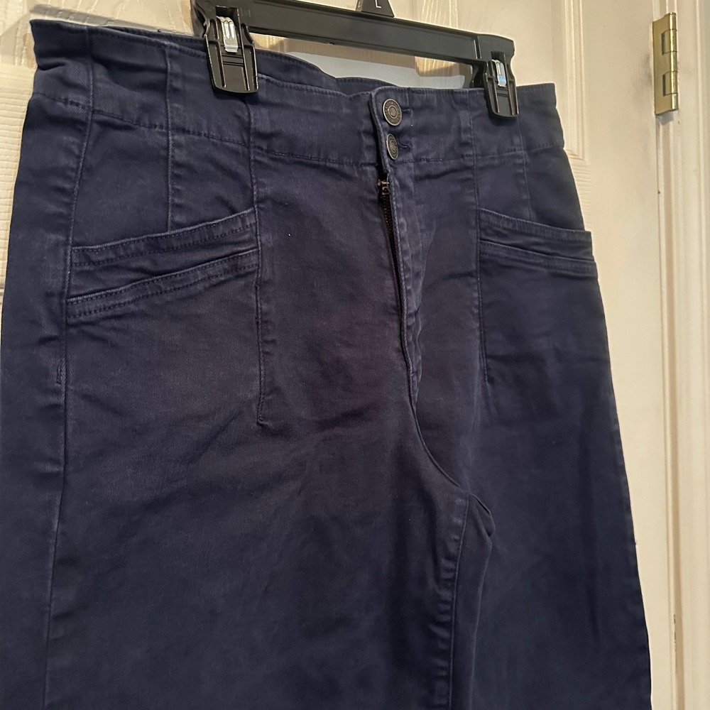 Mica Los Angeles Wide Leg Pants Navy Blue High Rise Trouser Women's 11/30 Work - Picture 3 of 9